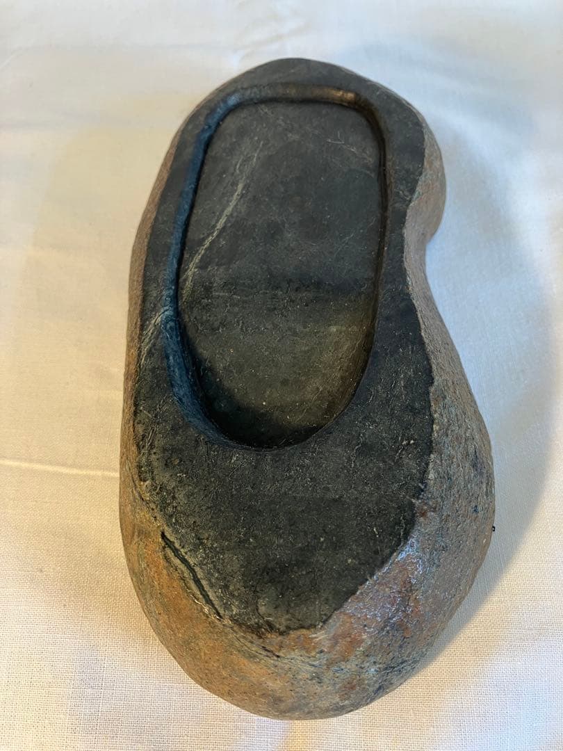 沓形の硯 文房四宝 書道具 自然石