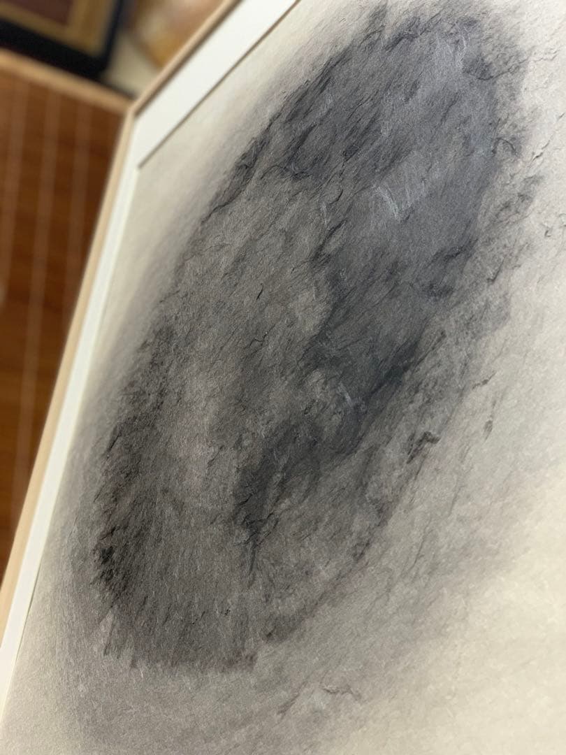 水墨画？　和紙？　光陰　南部英郎　2008年9月　額縁込み