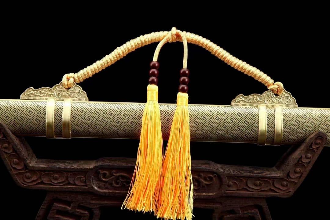 黄銅鞘―傾国牡丹唐刀（亮銅金）古兵器 武具　刀装具　日本刀　模造刀 居合刀