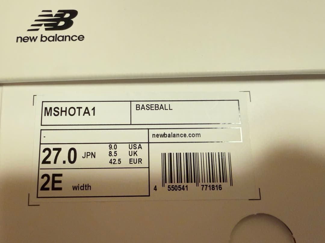 大谷翔平モデル／ニューバランス スパイク MSHOTA1 27cm 未使用