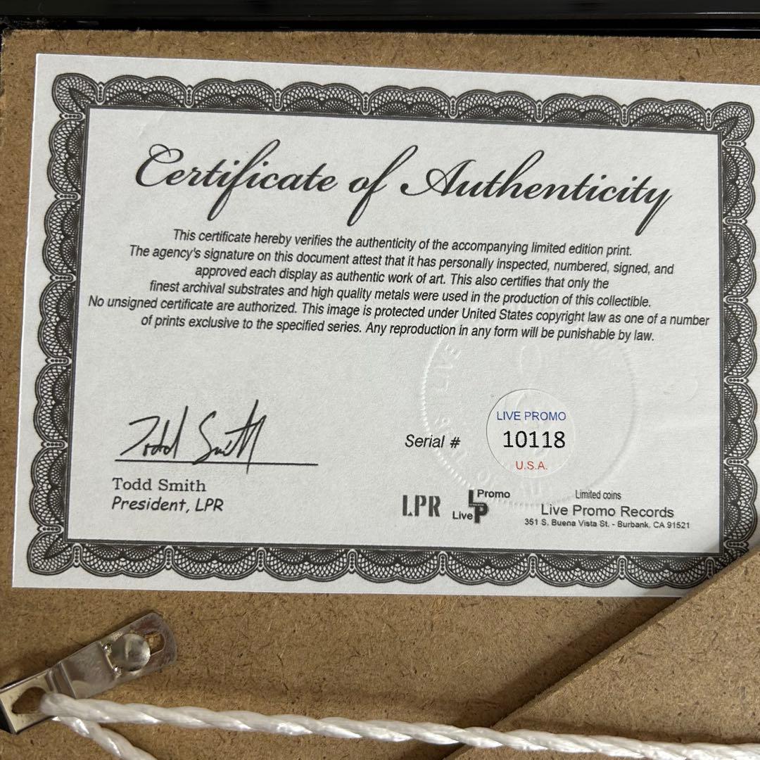 ビートルズ サイン 証明書付 4人 レットイットビー 額縁