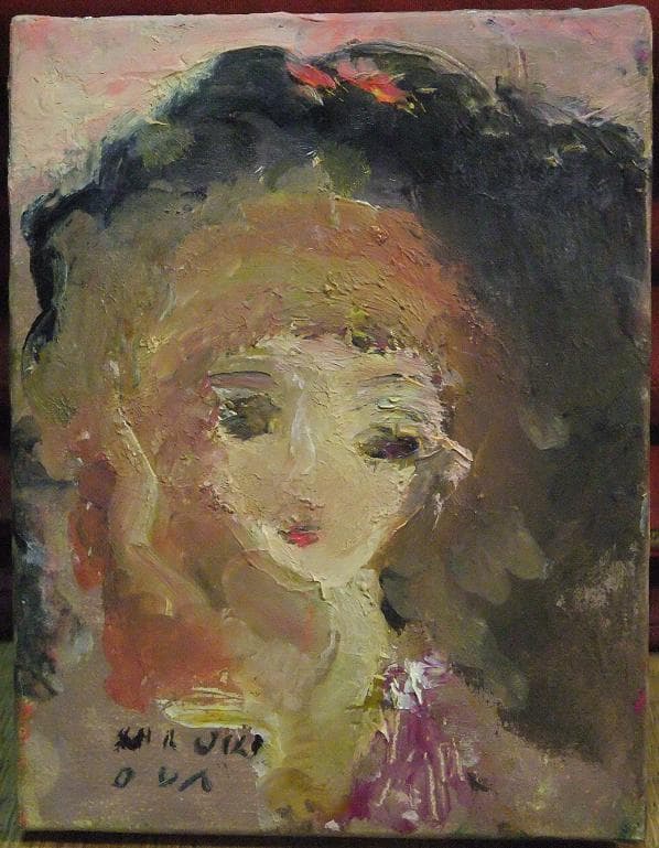 織田 廣喜 氏の「少女」F０号　日本芸術院会員 人気画家　９８歳没　従四位