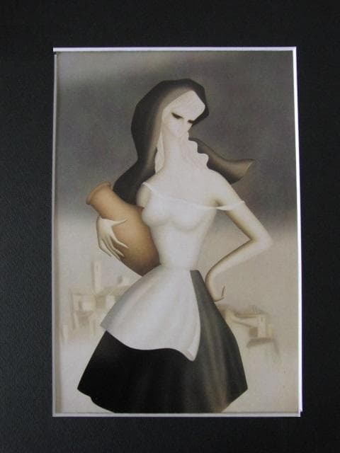 東郷青児、プロバンスの丘、希少な大判額装用画集より、新品高級額装付