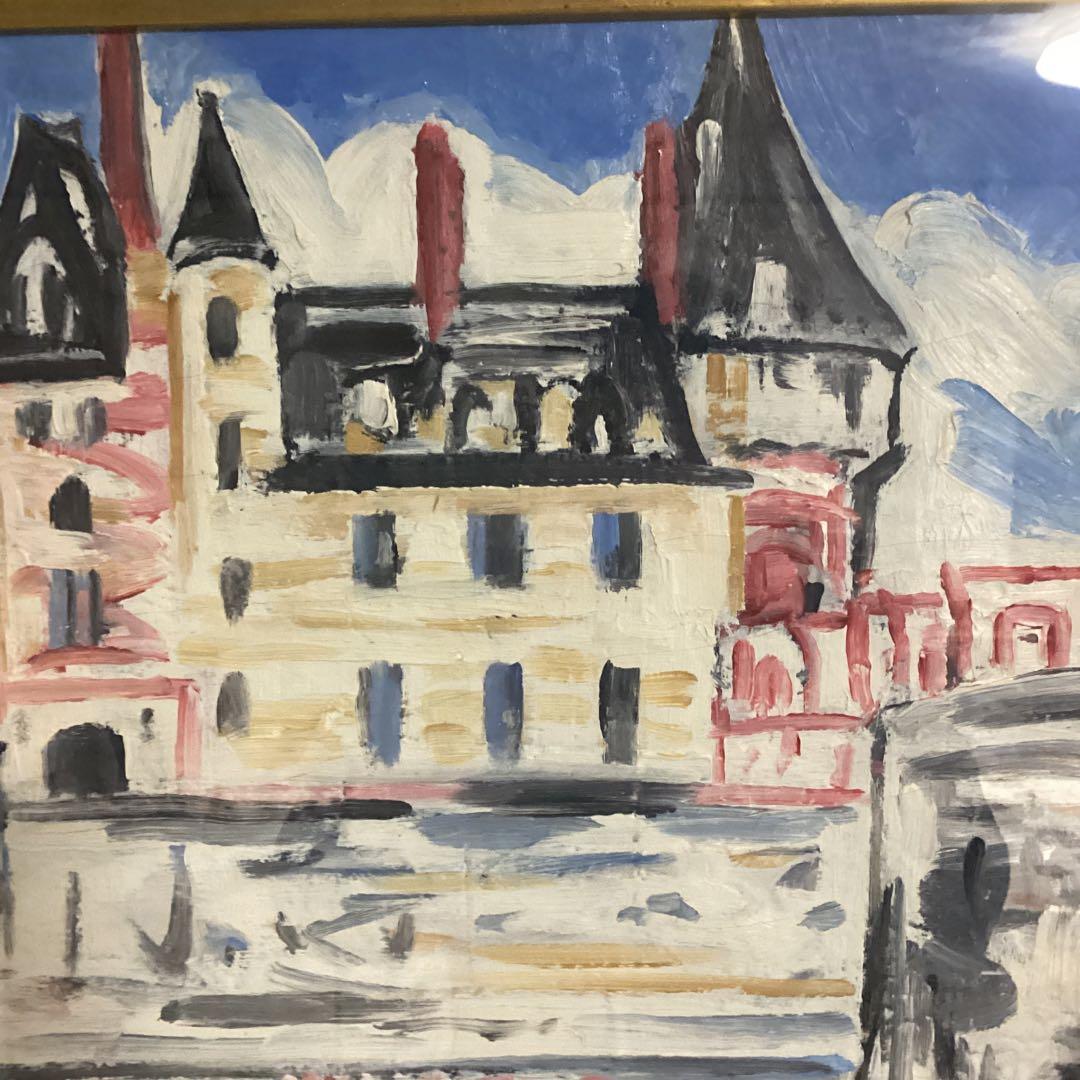 野口弥太郎　油彩　　10号　真作　サインあり　ロアール城　洋画巨匠