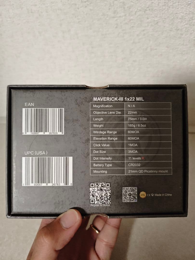 トイガン Vector Optics MAVERICK-III 1x22 MIL