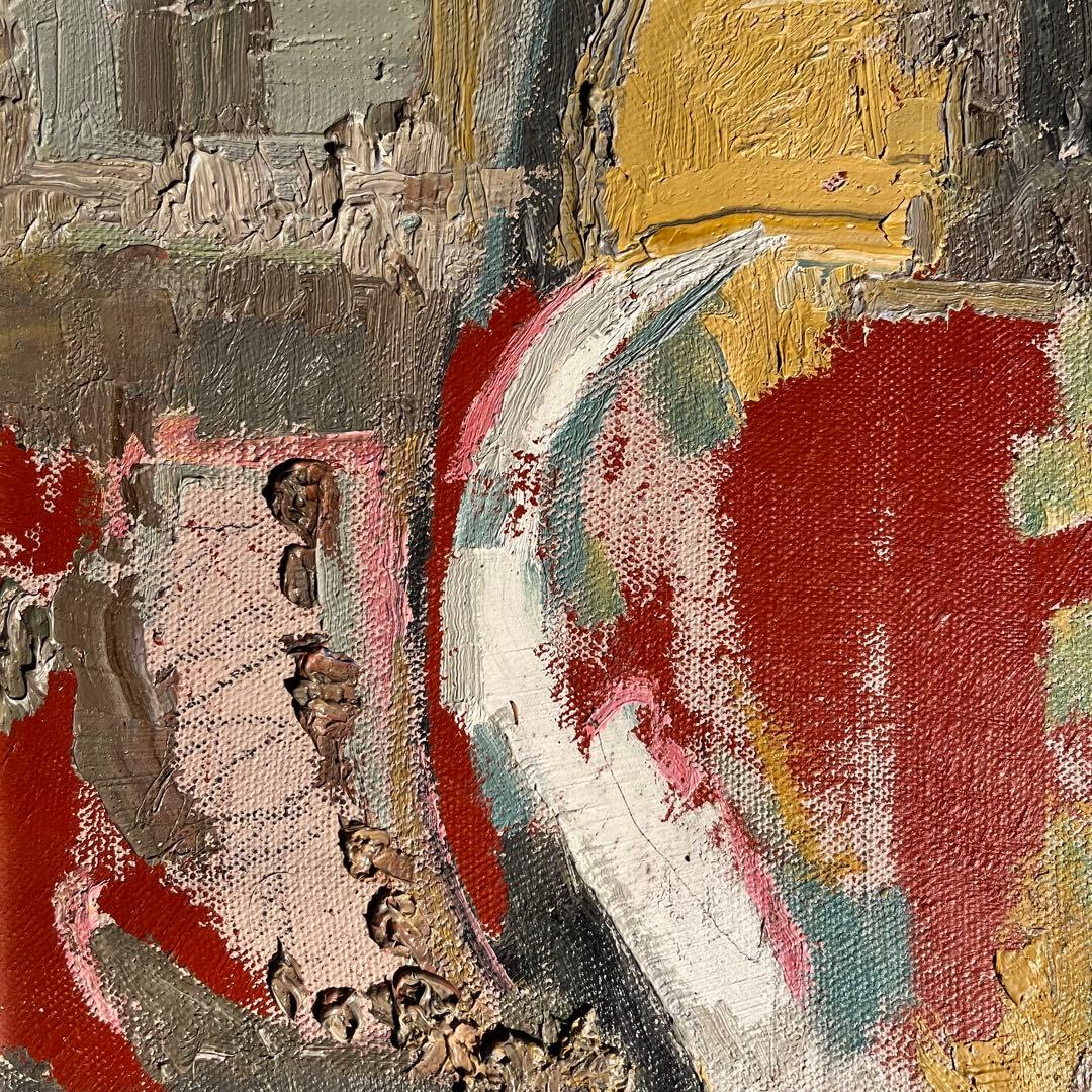 ★真作★ 文勝(ウンシュン) 無題 油絵 額付き 貴重作品