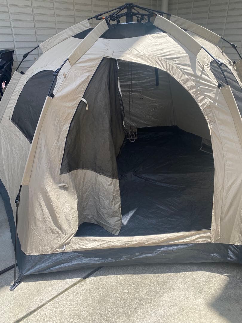 限定！無くなり次第終了！ FIELDOORワンタッチテント　ベージュ