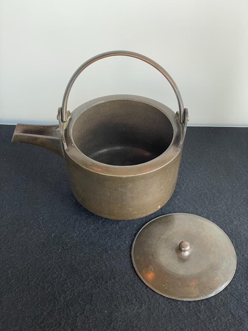 銚子 やかん 薬缶 薬罐 湯沸 急須 銅瓶 茶器 酒器 骨董 銅製 一対 共箱B