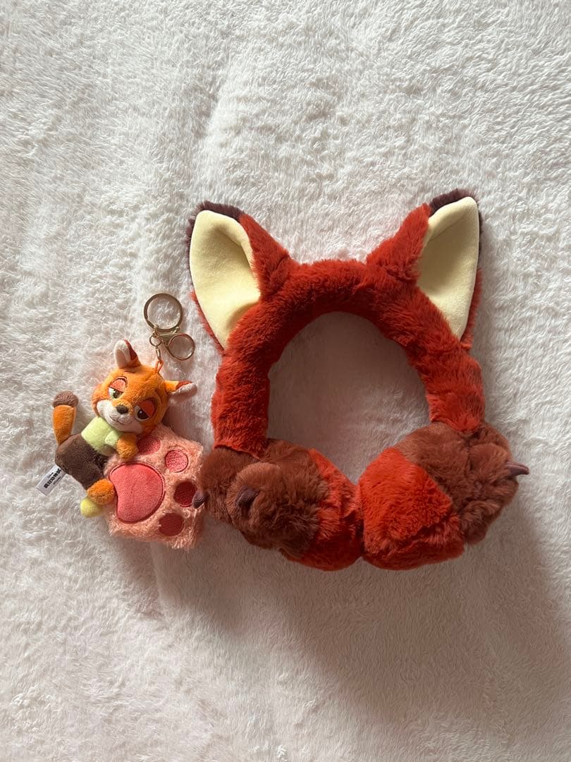 レア品★ 上海ディズニー ズートピア ニック イヤーマフ キーホルダーセット