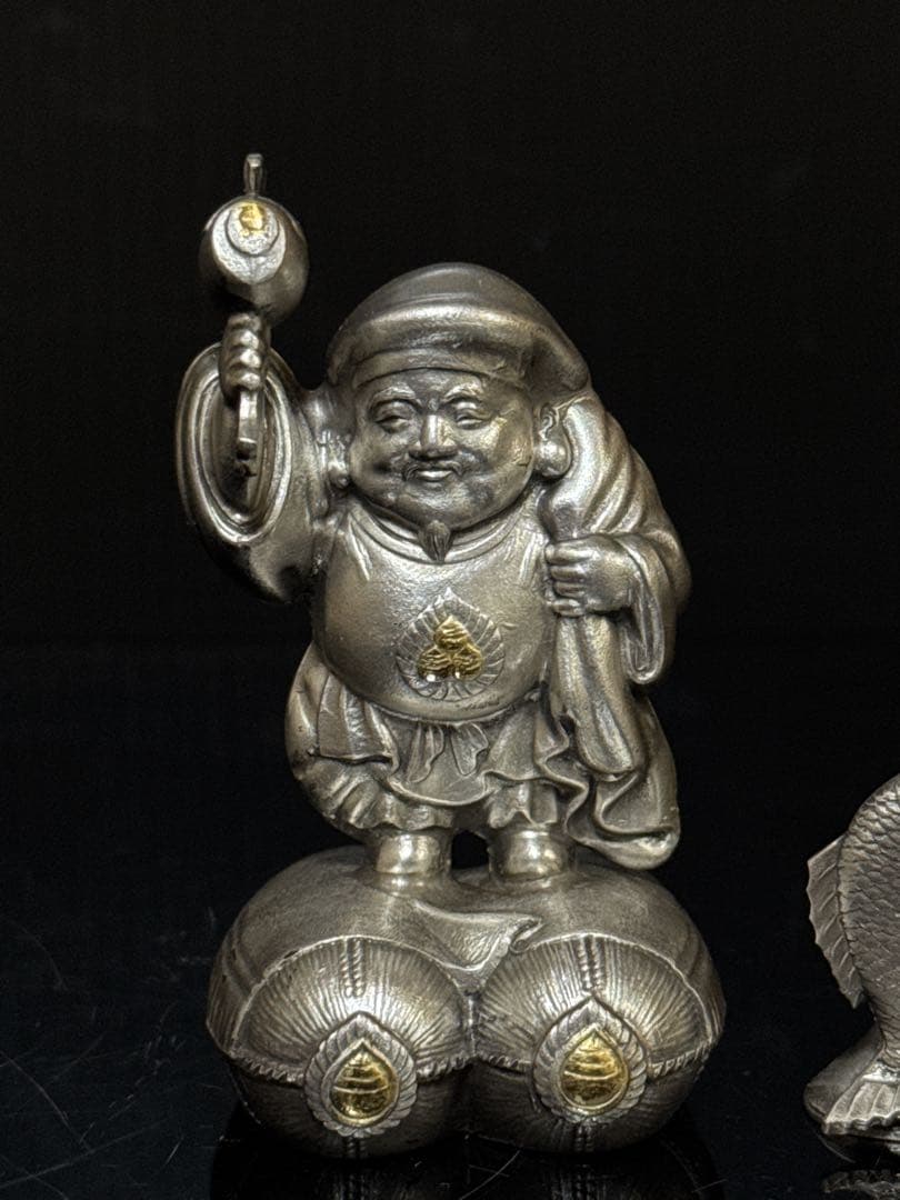 約153g 純銀 銀製 銀無垢 恵比寿大黒 置物