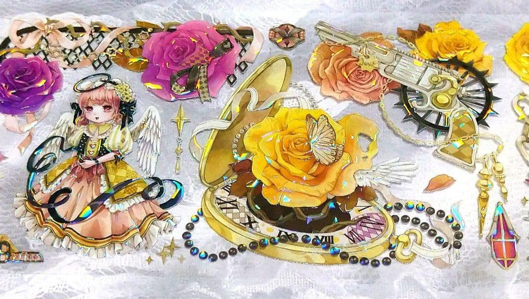 ☆SALE☆J569＃枪炮玫瑰(贝壳光)切り売り海外人物マステ女の子