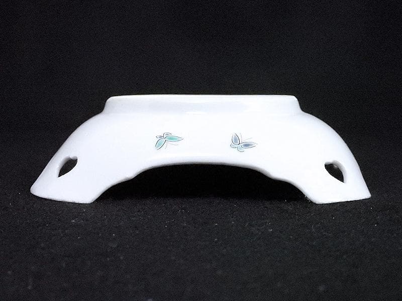 大聖寺伊万里　柿右衛門写　鳥に燕子花の図　四方皿　C669AS-BQh