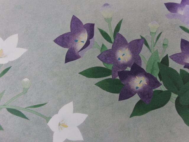 山口蓬春、【桔梗】、希少な大判額装用画集より、新品高級額装付、豪華限定版