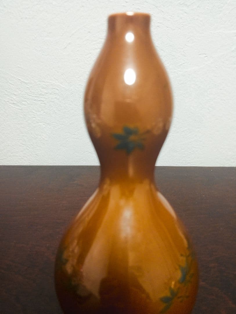 明治工芸品　瀬戸焼　川本桝吉　瓢箪花瓶　里帰り