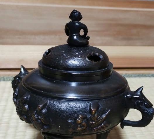 [新品未使用]香炉　村田宏　高岡銅器　七福神　桐箱入り 　村田宏作/香炉