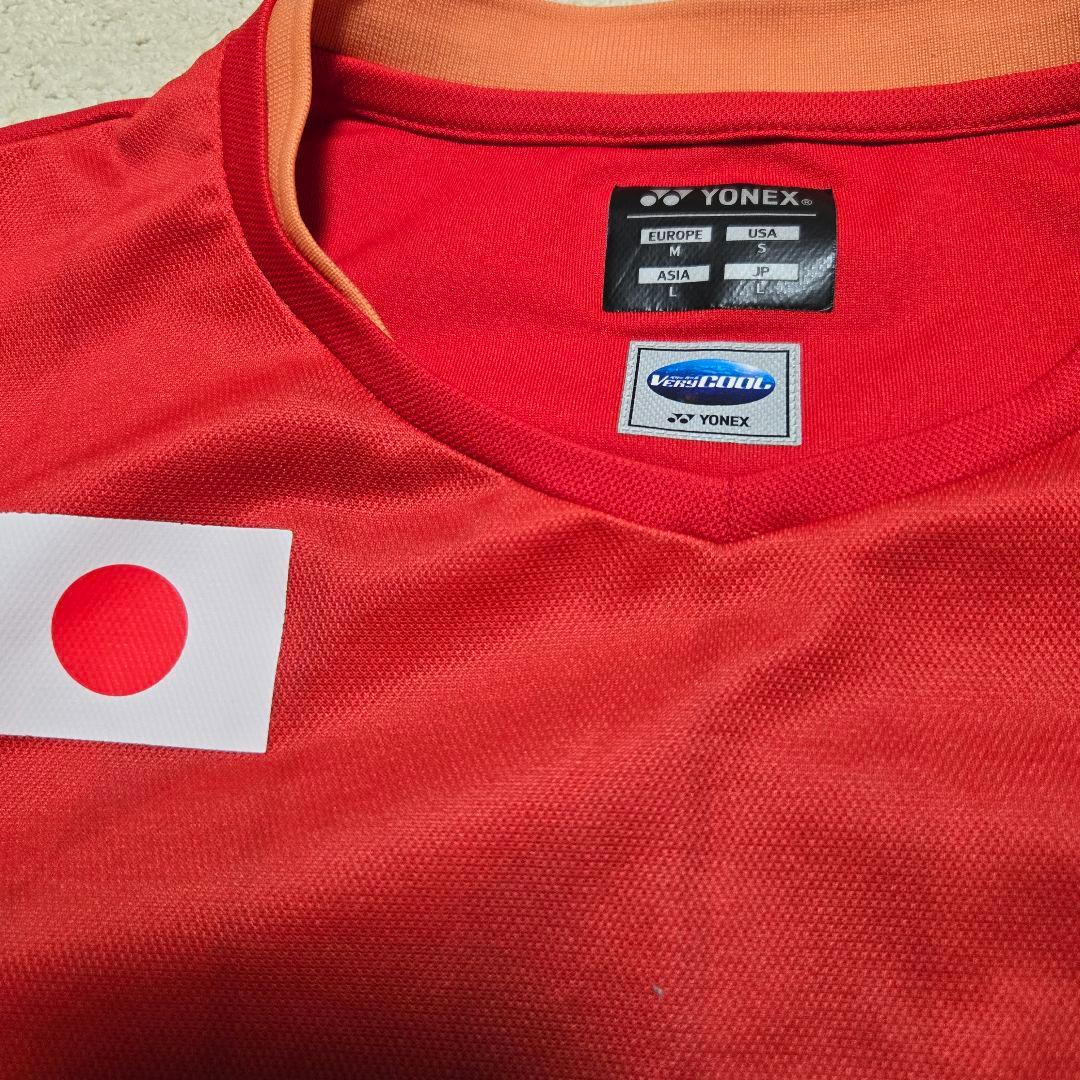 【L】バドミントン 日本代表 ゲームシャツ 練習着 支給品 YONEX 桃田賢斗