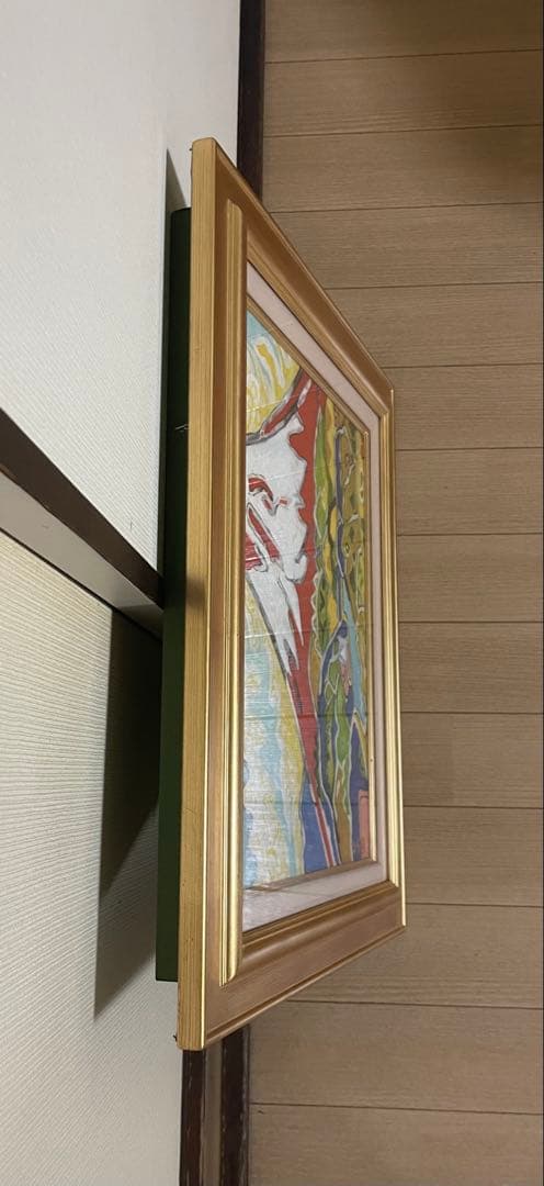 片岡球子　春来る富士　絵画　油彩　6号　裏書あり　n712