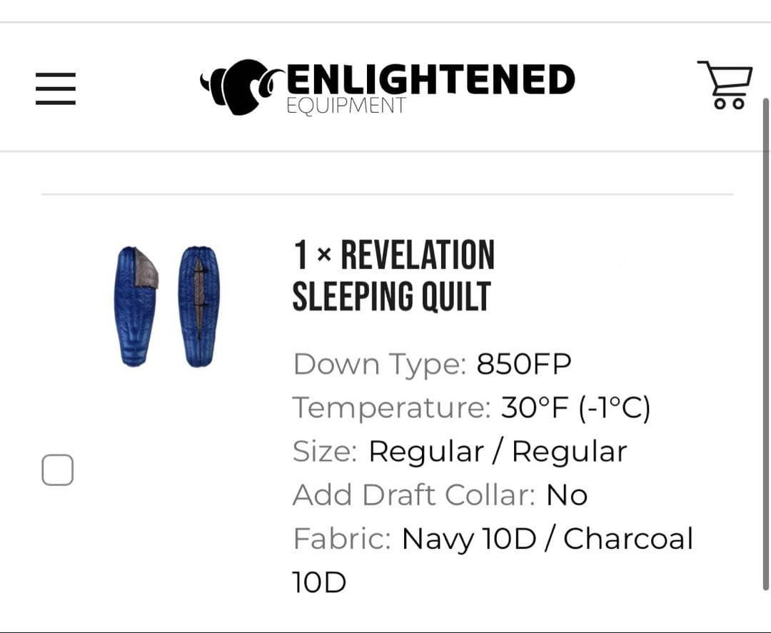 アウトドア寝具 enlightened equipment revelation