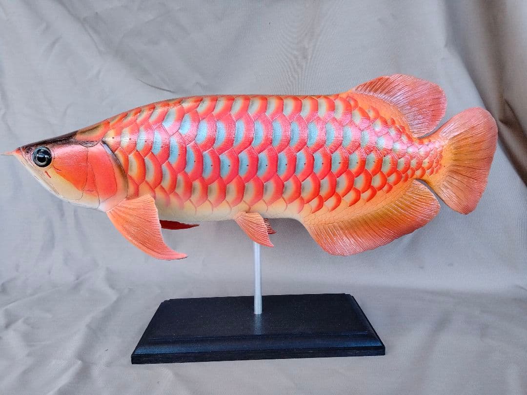 新作ハンドメイド　41cmアロワナ　フィギュア　レプリカ　熱帯魚　レッドブルー