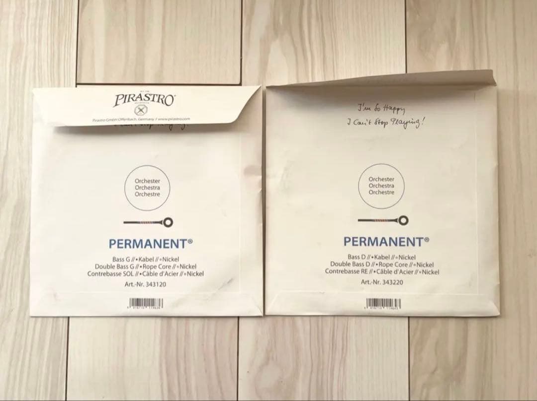 Pirastro Permanentコントラバス弦パーマネントG弦D弦2本セット