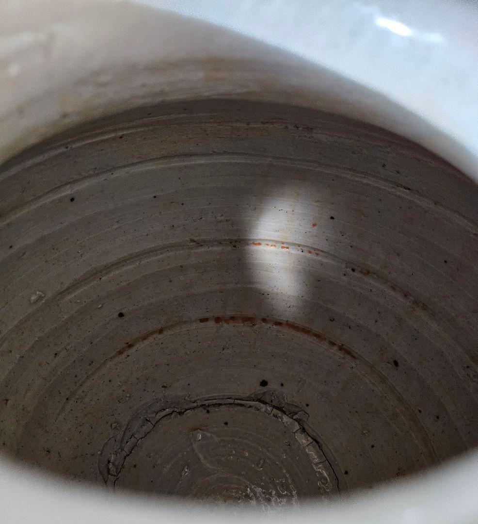 李朝系　鉄砂　鉄釉　蟹に水藻の図　瓶　壺 花入れ　花生け　オブジェ　茶道具茶器