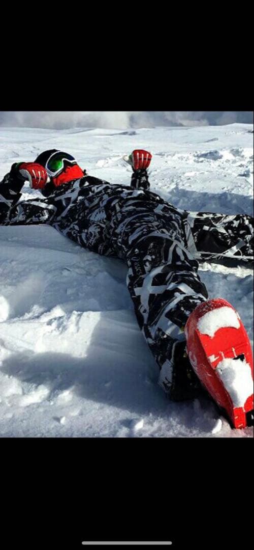 ASICS スキーウェア 黒/白　上下セット