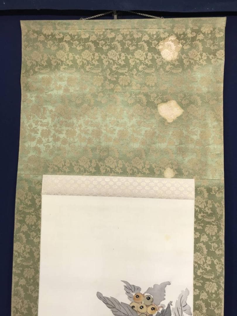 作者不詳/枇杷に小禽図/ビワ図/掛軸/名家伝来/AC-135