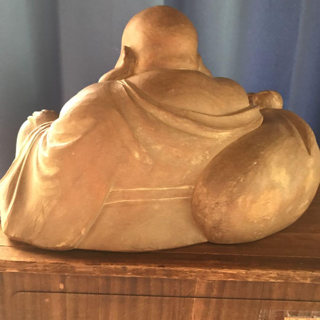 木彫　布袋像？　大黒天像？　加藤　景雲作　大幅値下げ