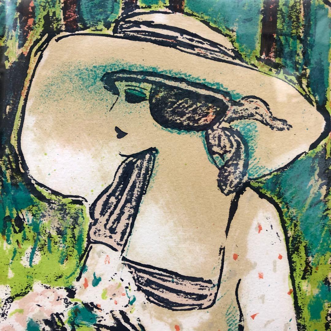 ピエール.カシニョール　リトグラフ　赤い木立　102/150 サイン入り