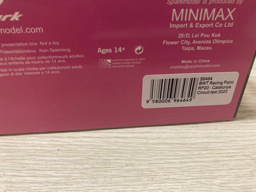 スパーク‼️レーシングポイントRP20 セルジオペレス