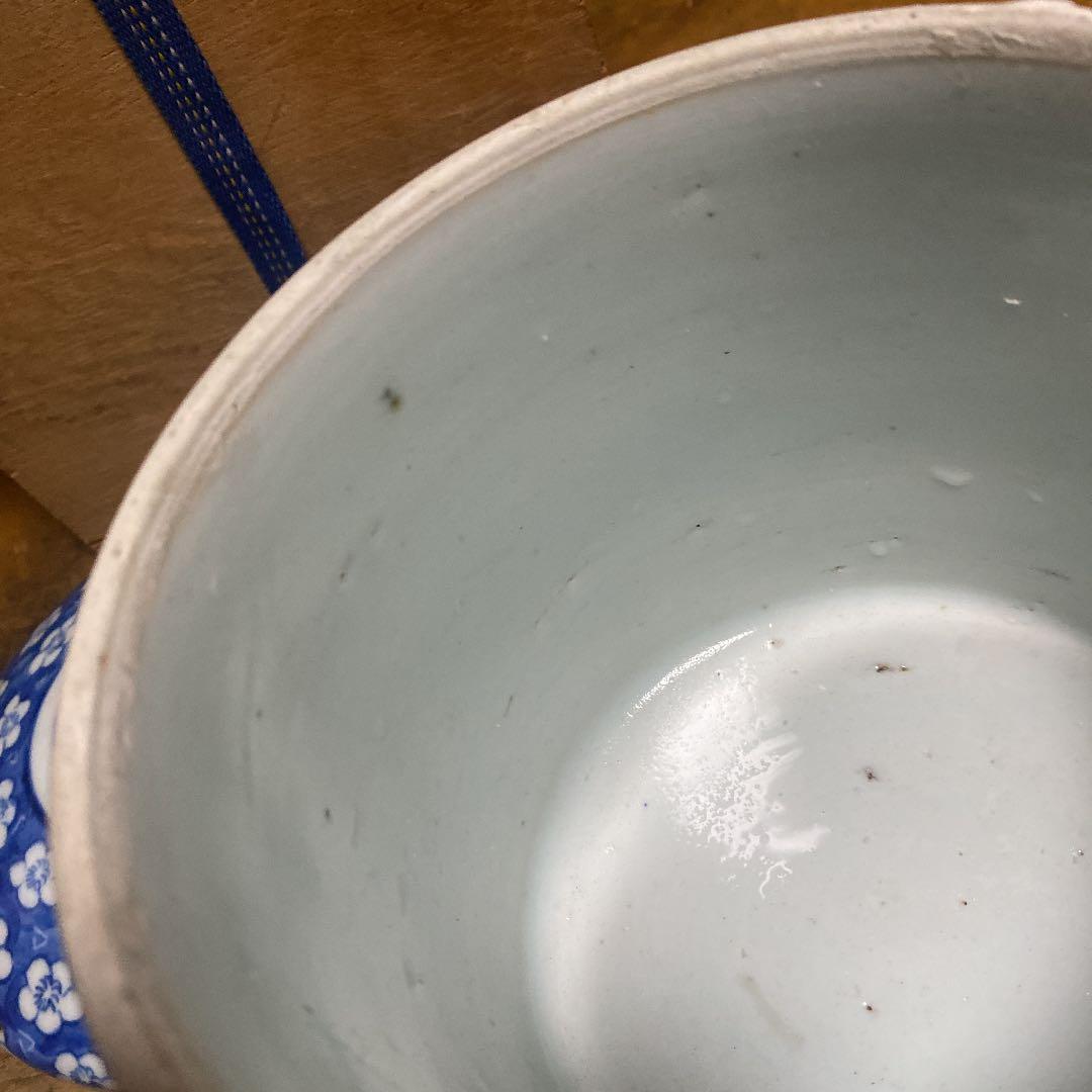 中国染付花づくし水指