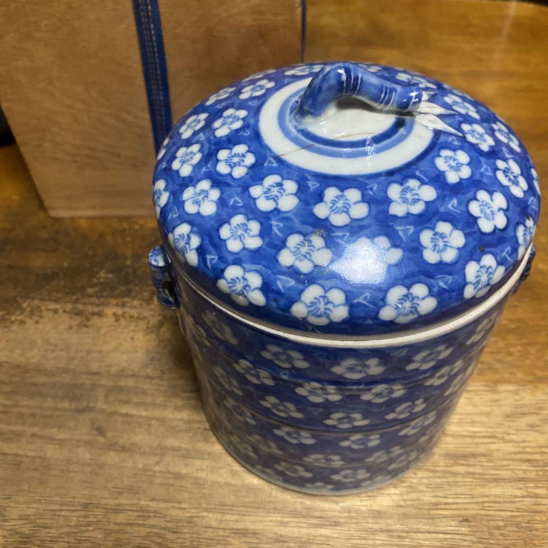 中国染付花づくし水指