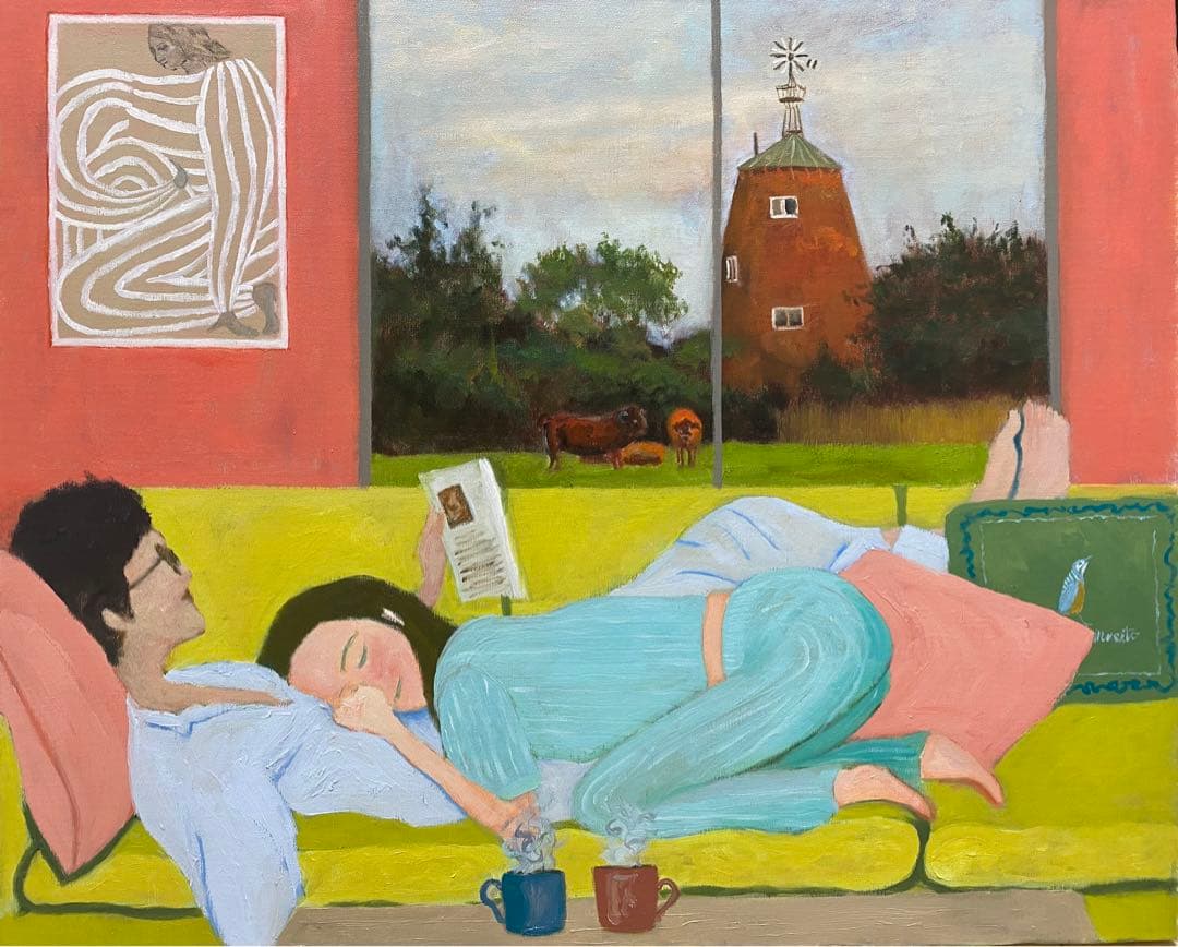 愛の部屋 F15 油彩画 人物画 oil painting art