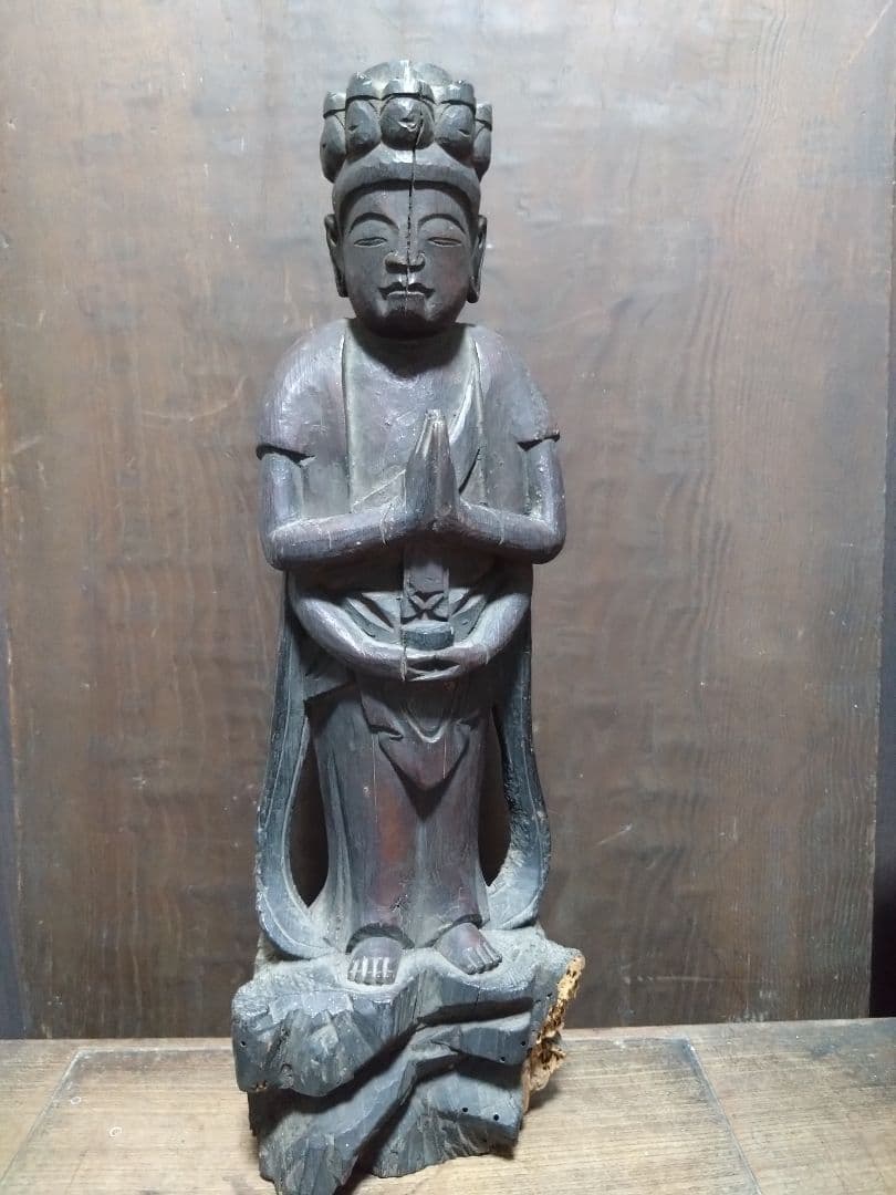 十一面千手観音菩薩立像　仏像神像　木彫　室町時代　金銅仏