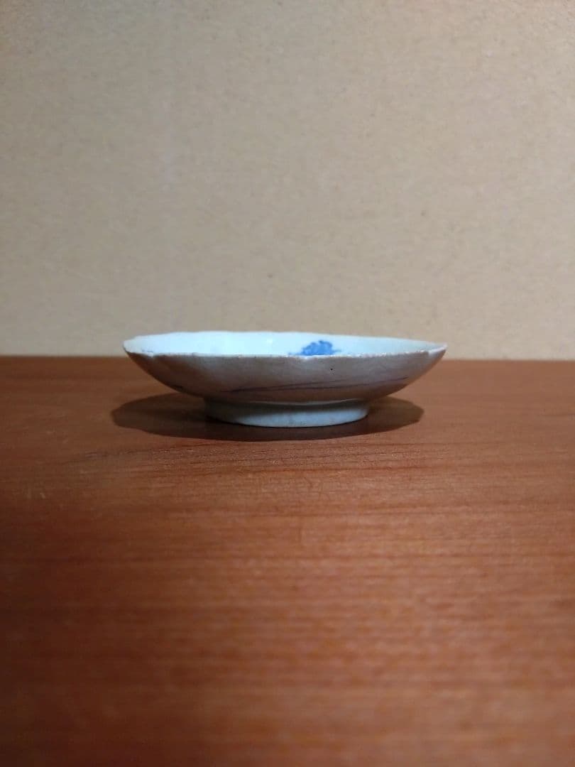 古伊万里 蒟蒻印判 花紋 輪花平盃 小皿