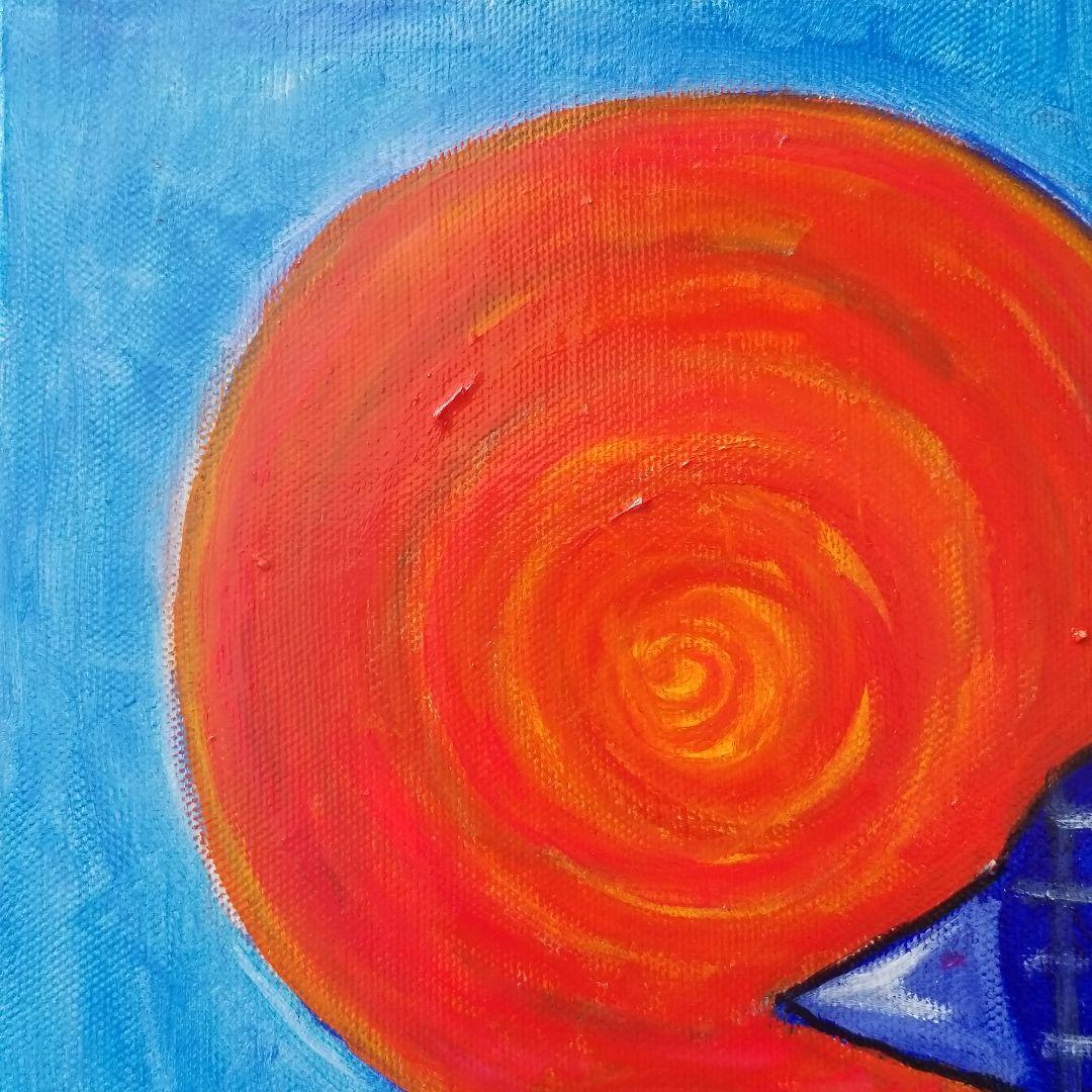 油絵　専用　旅に出る決意をする鳥の家族