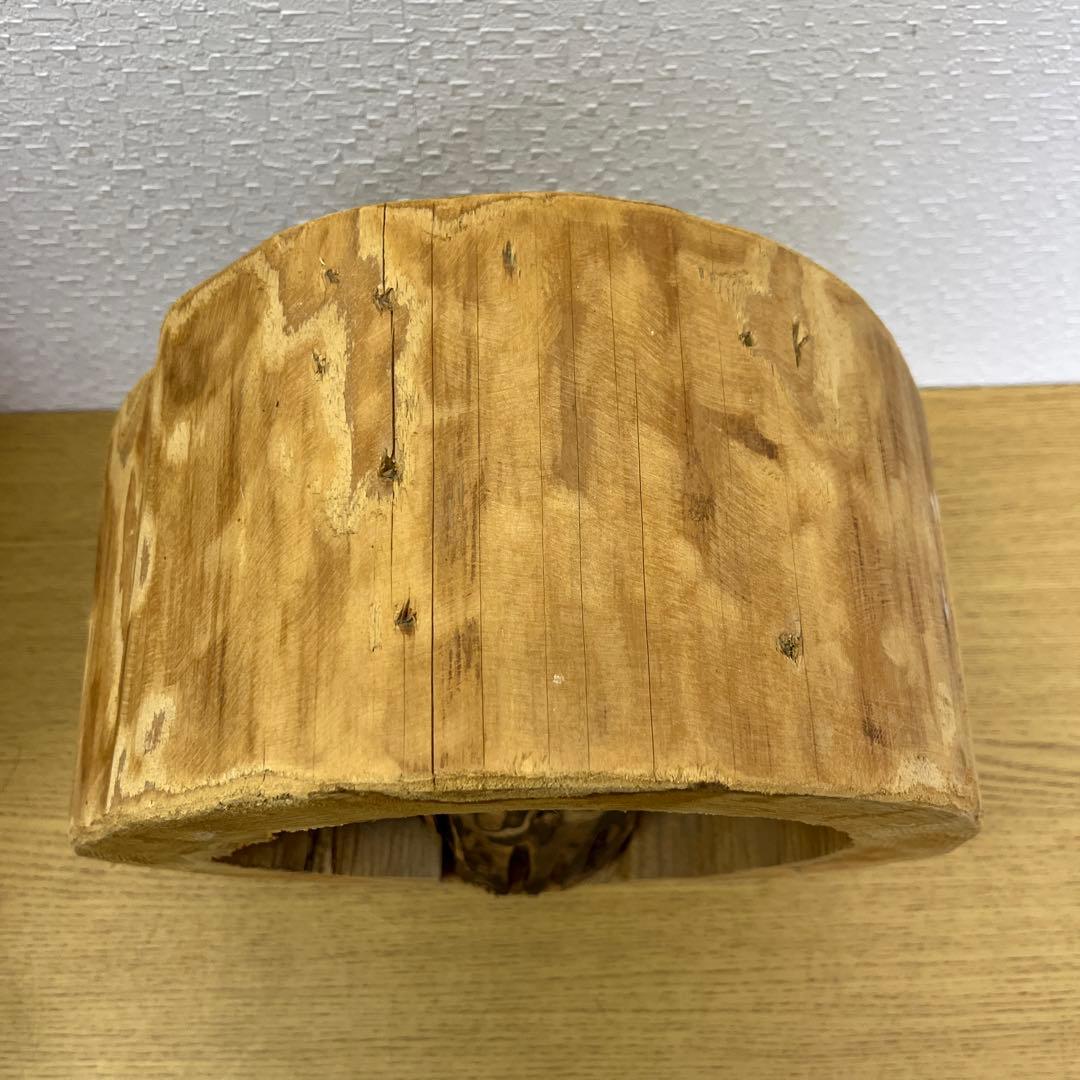 木彫りフクロウ　梟　工芸品　オブジェ