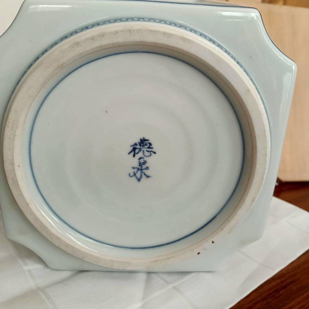 西村徳泉　万歴龍　水指　四方角切