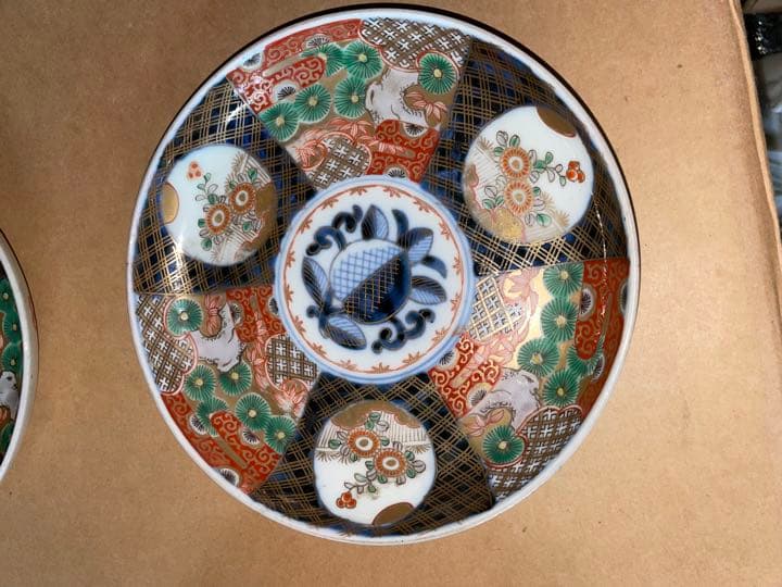 古伊万里　5枚　皿　向付　19.2センチ　有田焼