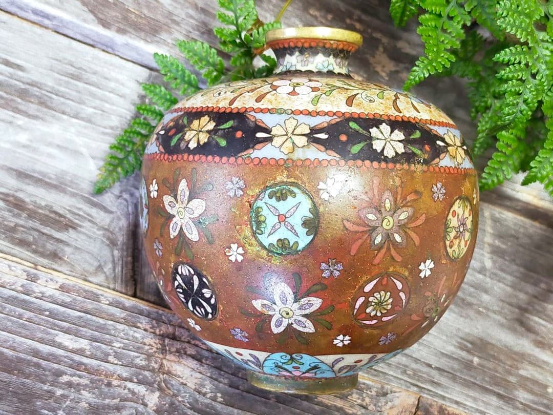 ♥古七宝　菓子器　金平糖入れ　木箱付き　骨董品