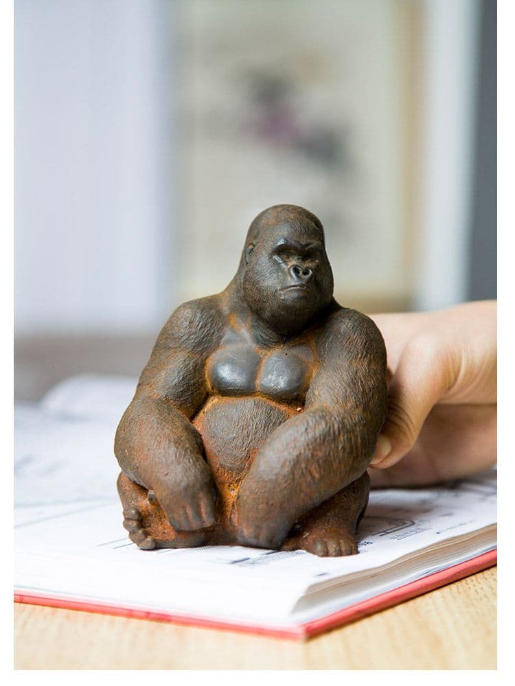 ゴリラ動物 デスク書斎リビング 玄関お 茶台 装飾品 工芸品 置物