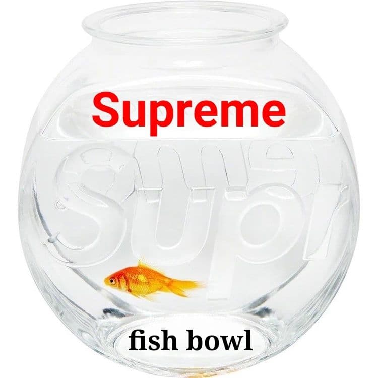 新品⭐シュプリーム⭐ロゴ ガラス アクアリウム 水槽 金魚鉢 テラリウム 花瓶