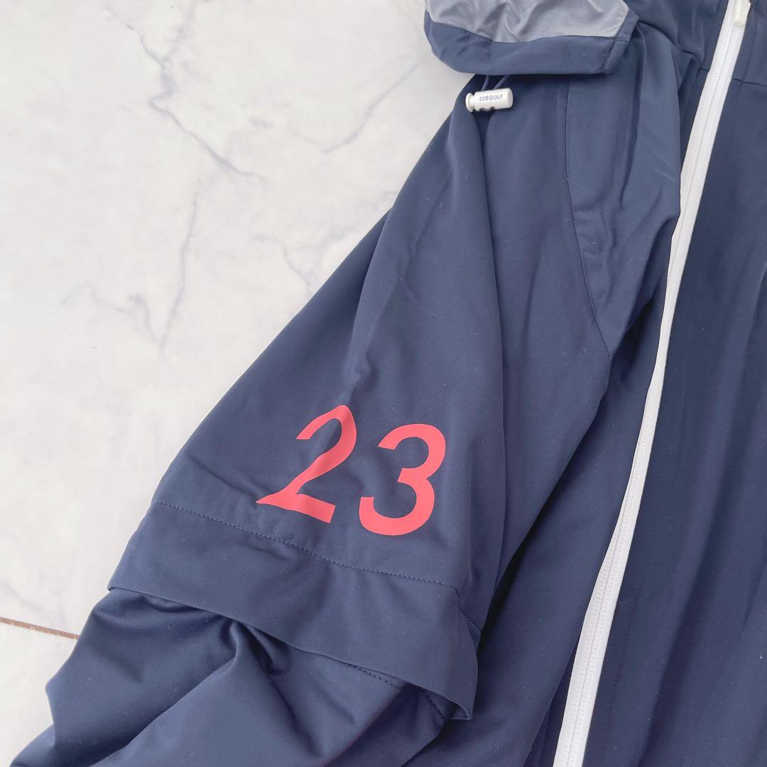 【未使用級】23区ゴルフ レインウェア セットアップ 上下 ネイビー M〜L