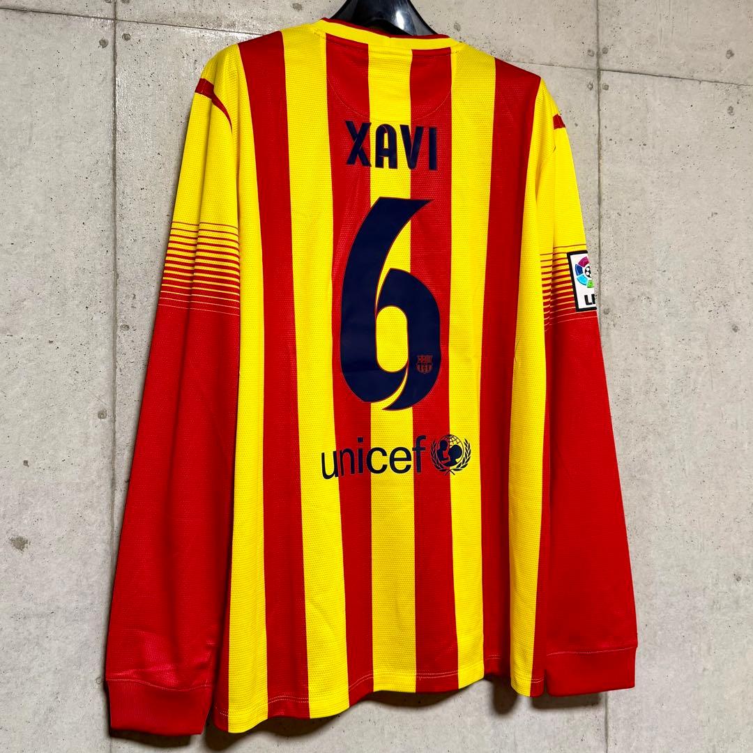 【極美品！】13/14 バルセロナFC ♯6 シャビ【Lサイズ】アウェイ