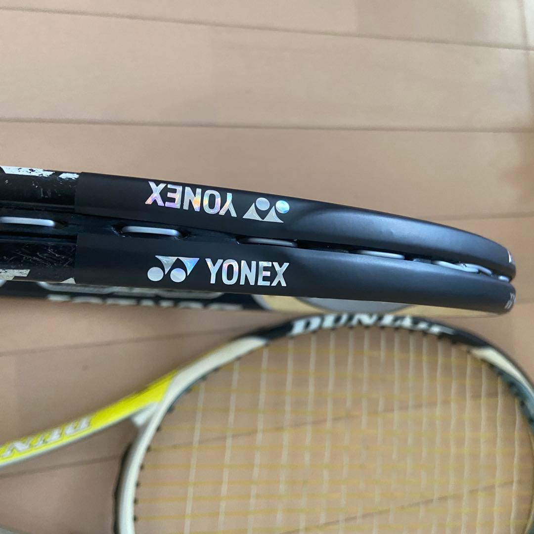 【安心メルカリ便】ラケット2本　ダンロップ　黄色　カバー付き