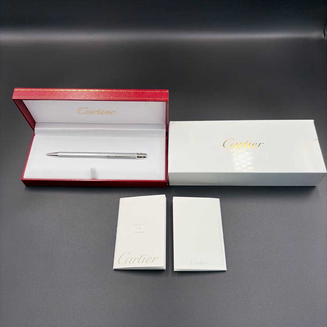 箱付 Cartier / カルティエ サントス ボールペン プラチナフィニッシュ