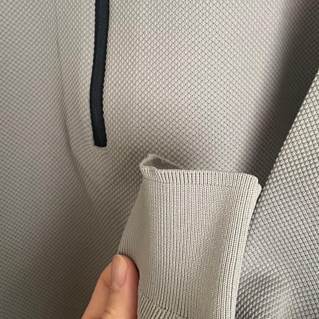 BRIEFING MS WR KNIT HALFZIP TOP グレー L