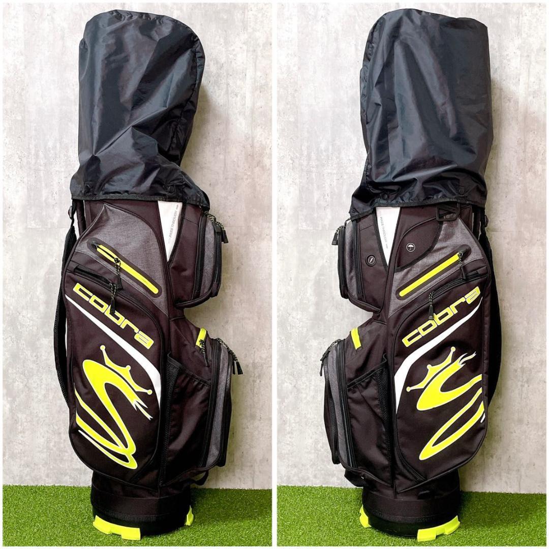 美品 cobra キャディバッグ 多機能モデル カート式 保温 傘入れ 多収納