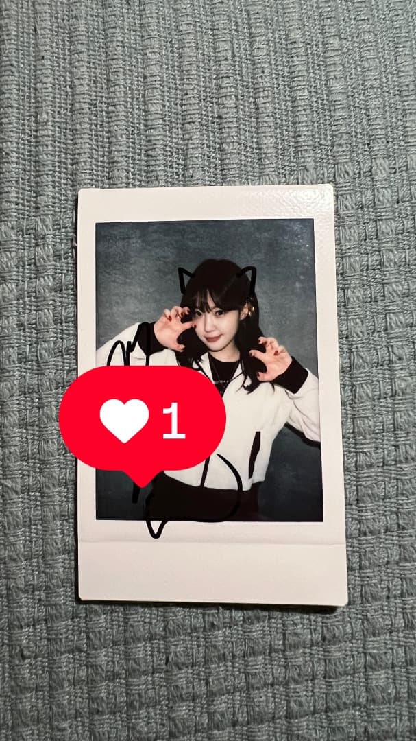 kep1er チェヒョン　サインチェキ　サインポラ　直筆　猫耳　 ポラロイド