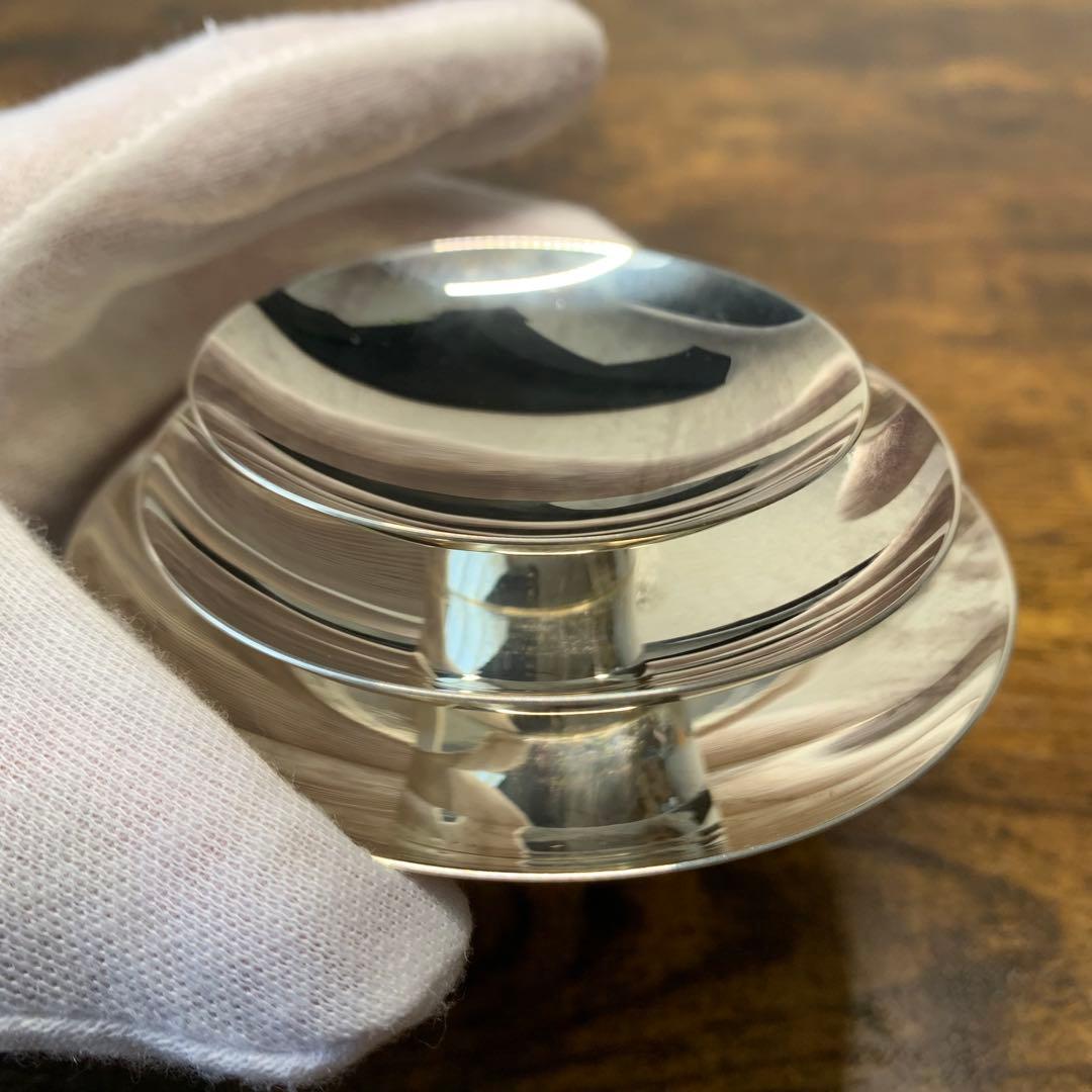 H105⭐︎純銀製 三重盃 尚美堂造 141g 共箱入 銀杯